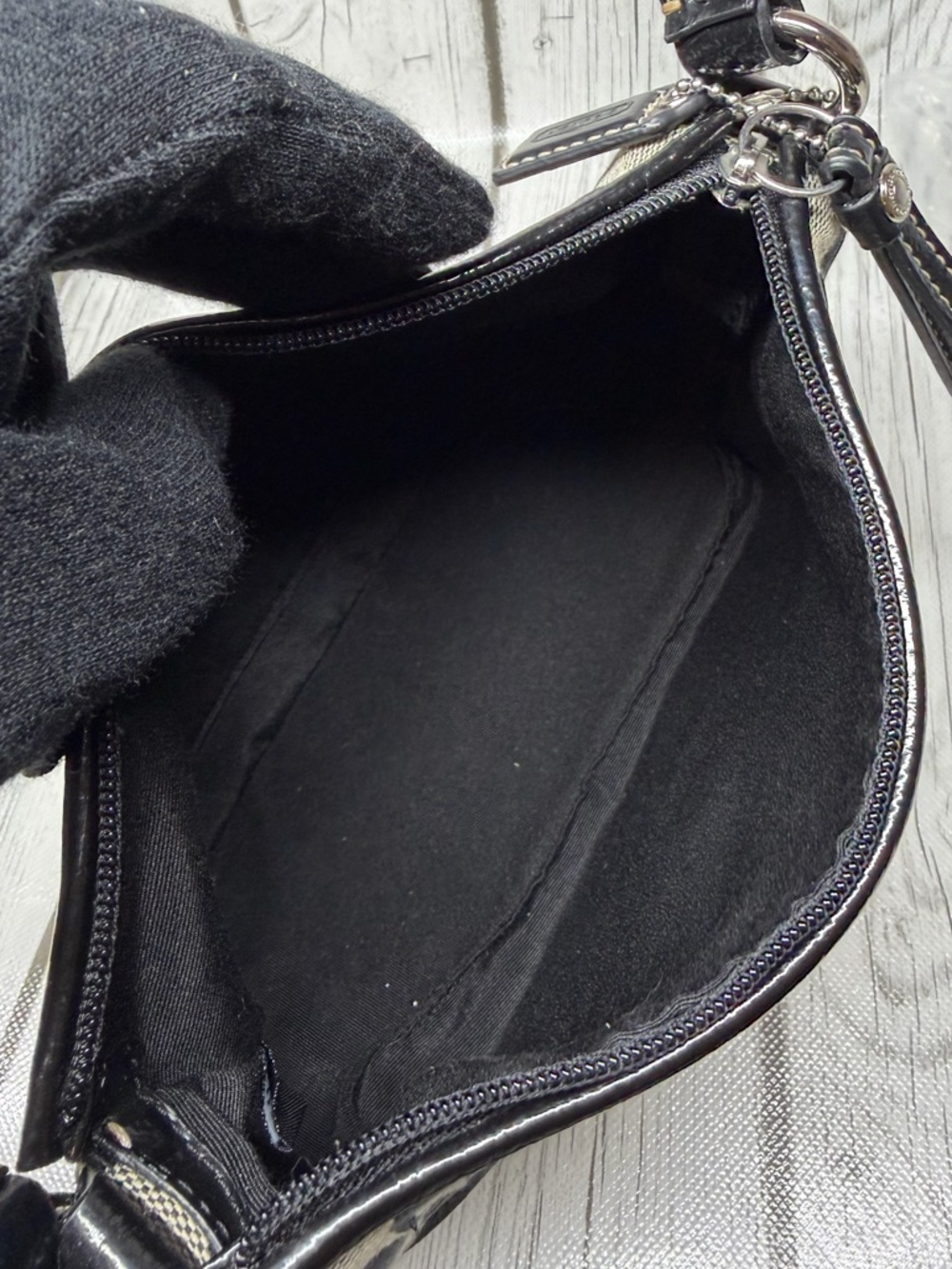 PRE LOVED Coach Y2K Signature Stripe Top Handle Mini Shoulder Bag - Picture 8 of 11
